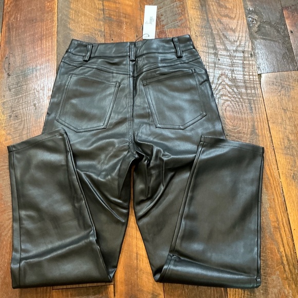 LBLC The Label Robin Pant Faux Leather Black High Rise Straight Leg Sizes S & M - Picture 12 of 16